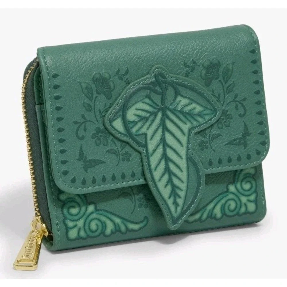 NEW LOUNGEFLY The Lord of the Rings Leaf of Lórien Green Icons Backpack & Wallet
